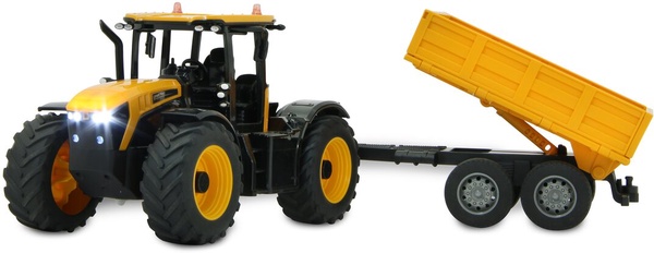 Tractor Teledirigido JCB Fastrac Tractor con Remolque Basculante 1:24 2,4GHz